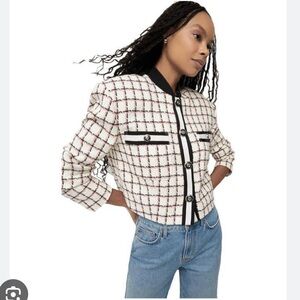 Veronica Beard Ellicot Graphic Tweed Blazer, sz 2